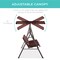 Best Choice Products 2-Person Outdoor Large Convertible Canopy Swing Glider Lounge Chair w/ Removable Cushions